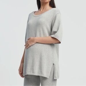 POPPY COTTON KNIT TEE (GREY MARLE)